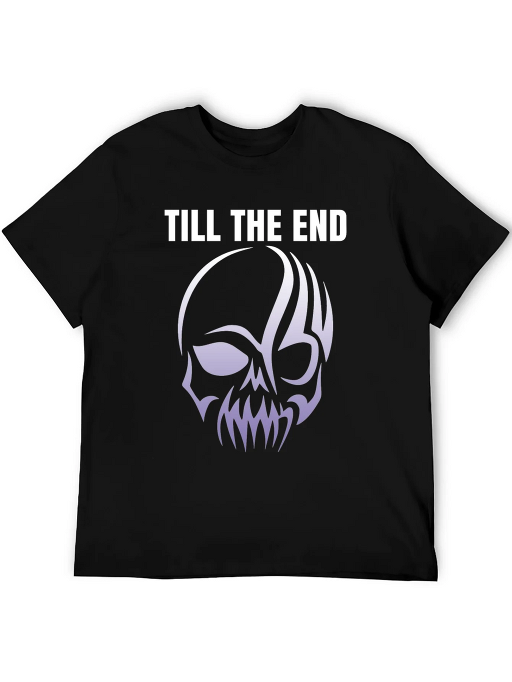 Till The End Skull Graphic Tee - Black