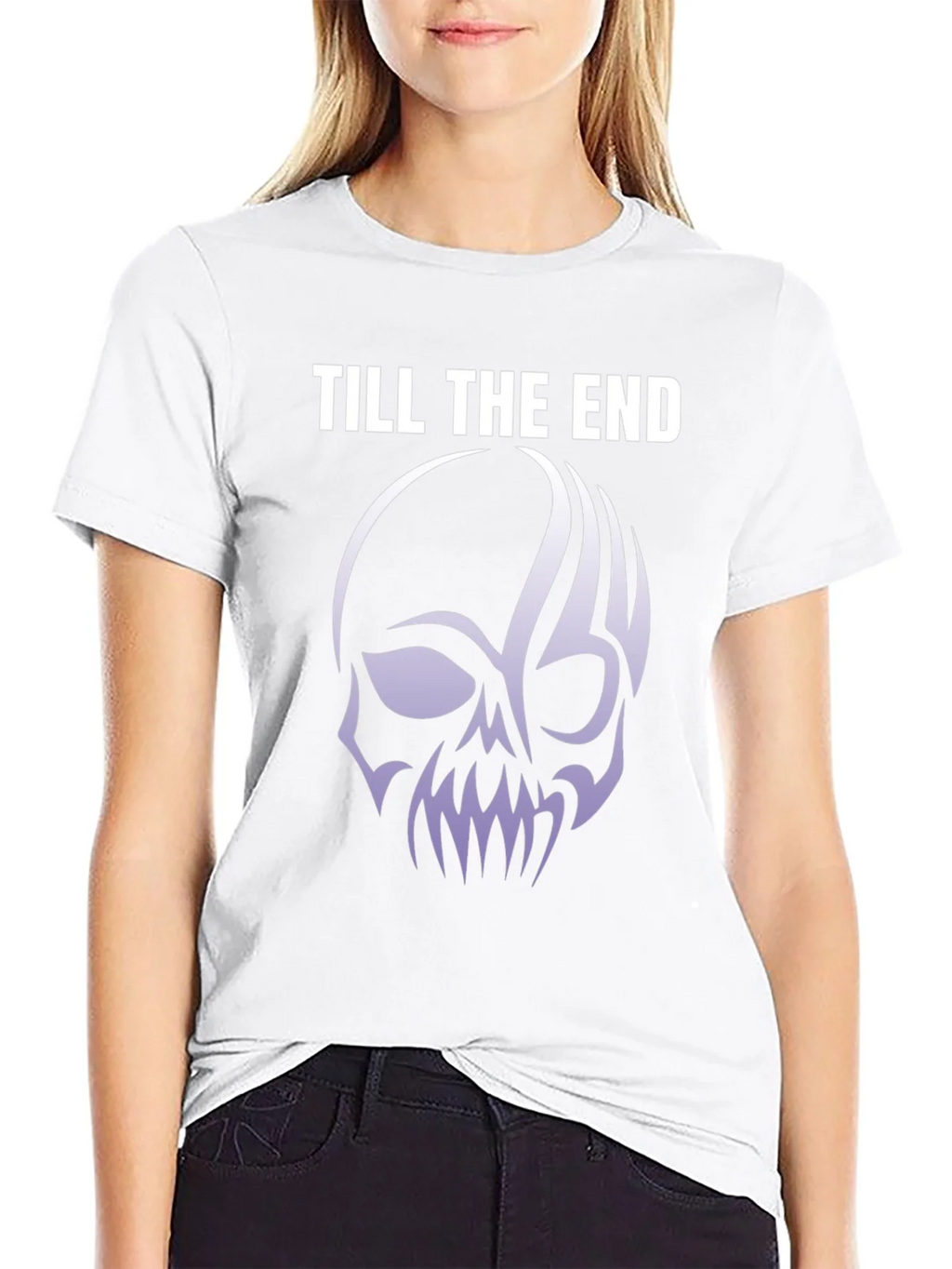Till The End Skull Graphic Tee - Black