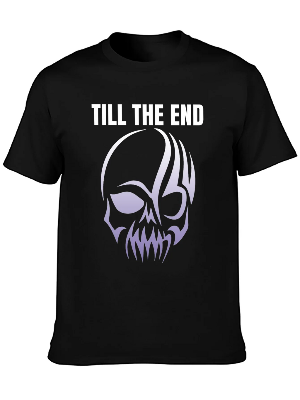 Till The End Skull Graphic Tee - Black