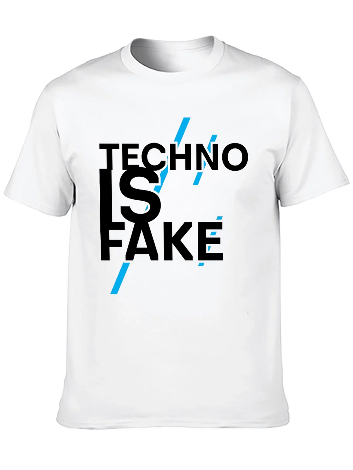 Techno is Fake Graphic Tee - Black Cotton