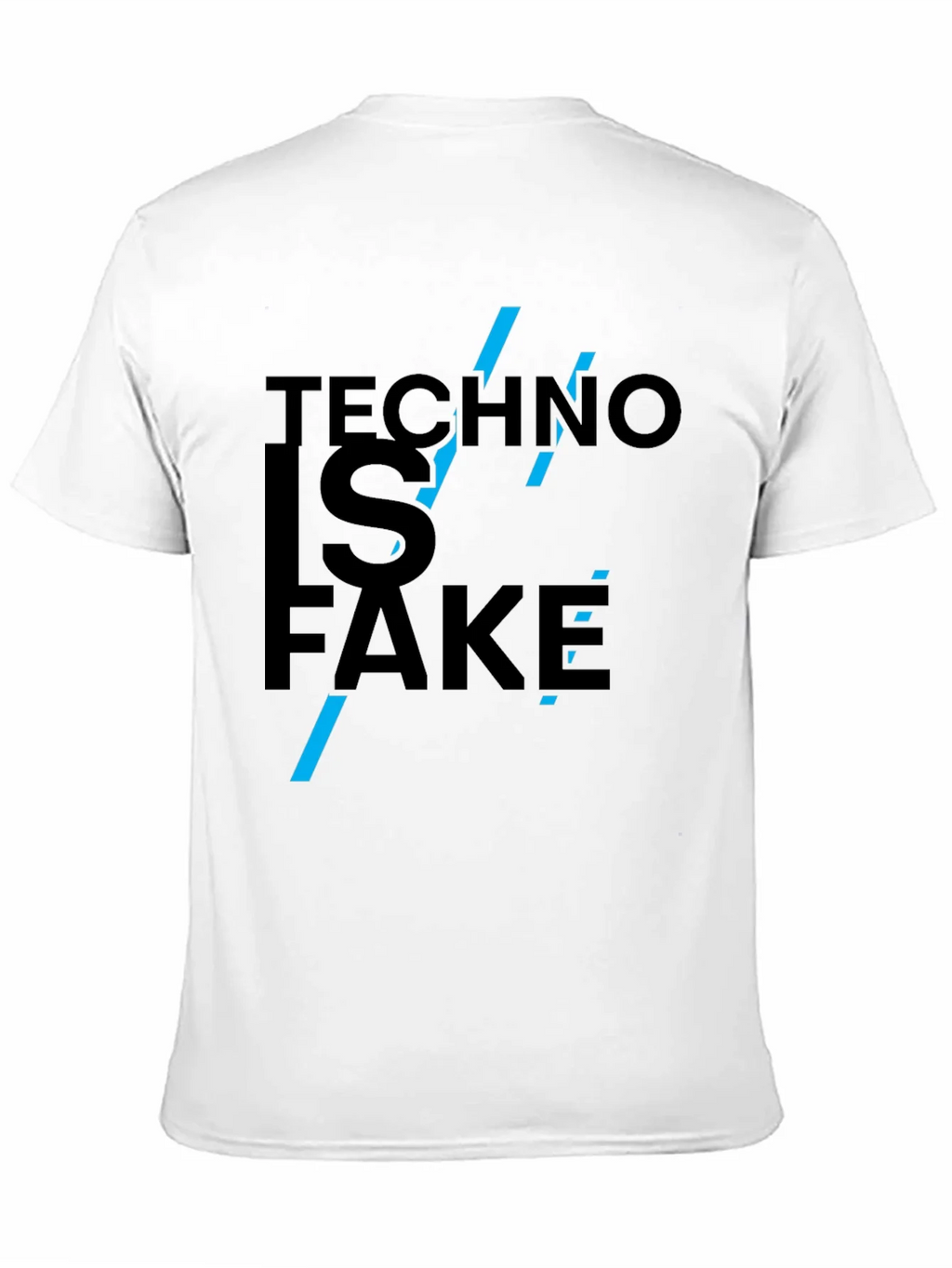 Techno is Fake Graphic Tee - Black Cotton