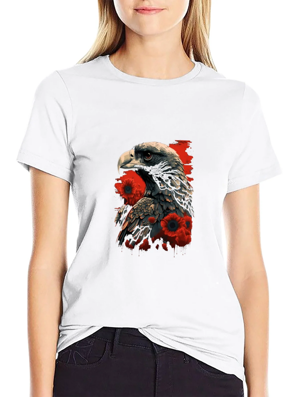 Eagle & Poppy Graphic Tee - Black