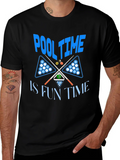 Pool Time Fun Time Black Graphic T-Shirt