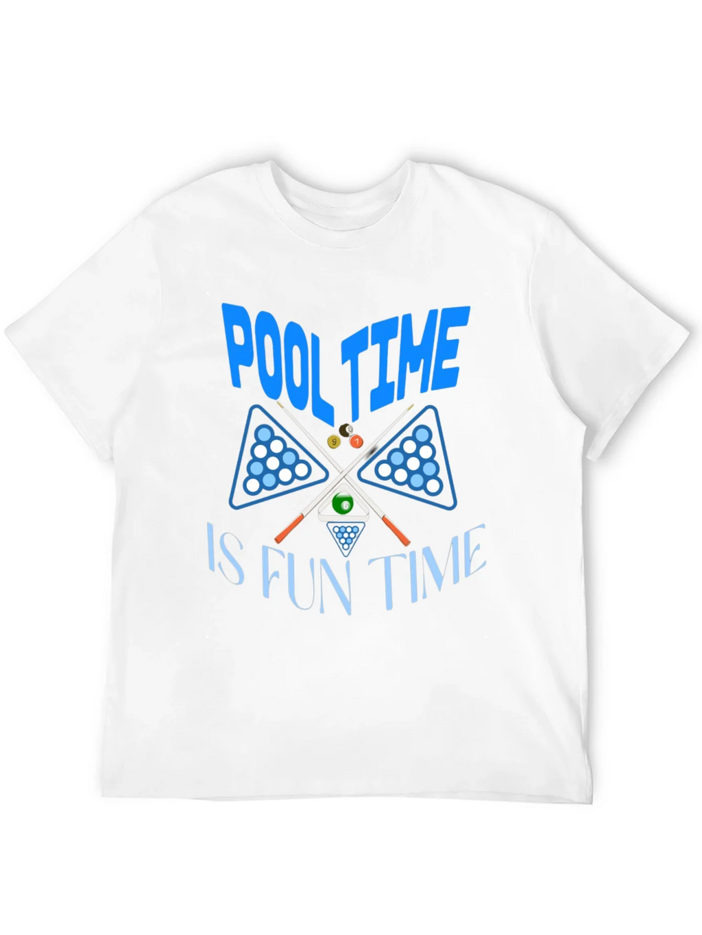 Pool Time Fun Time Black Graphic T-Shirt