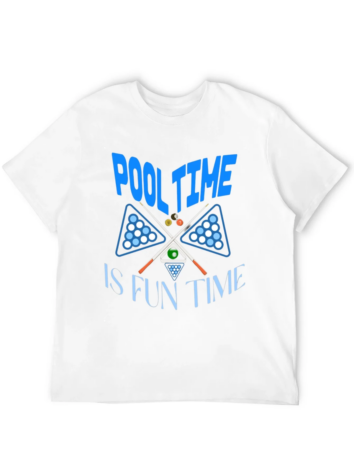 Pool Time Fun Time Black Graphic T-Shirt