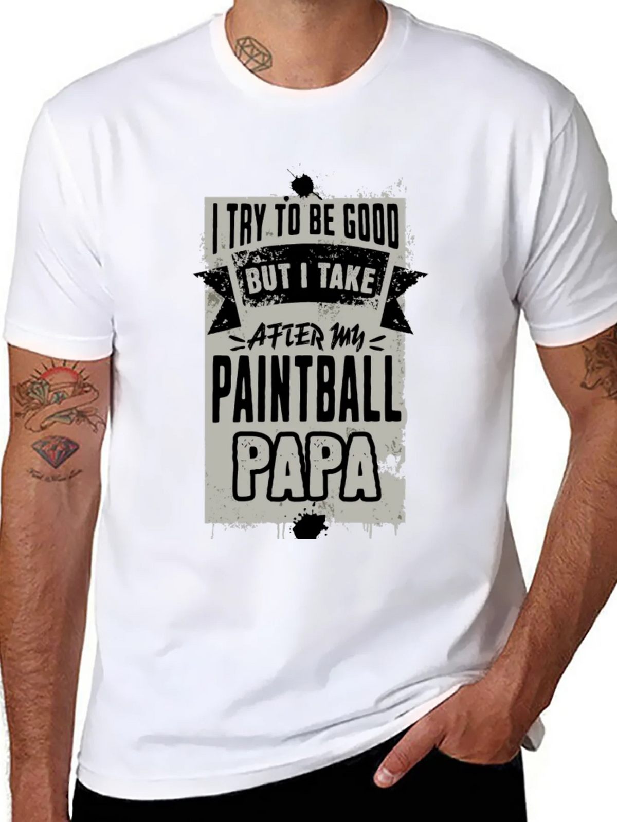 Paintball Papa Graphic Tee - Cool Dad Gift