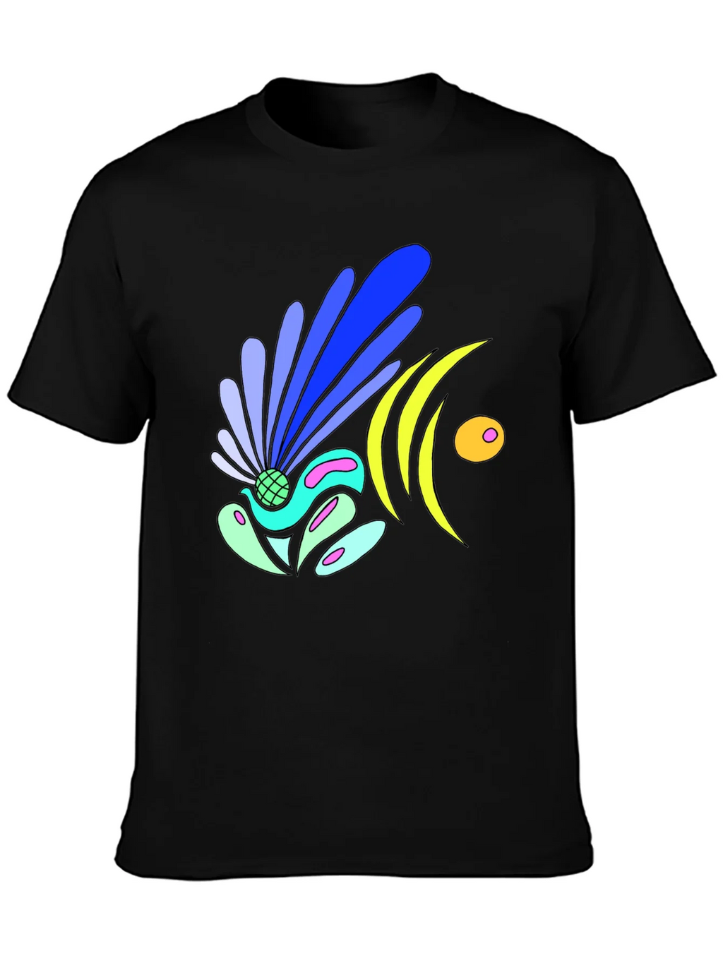 Abstract Design Black Tee