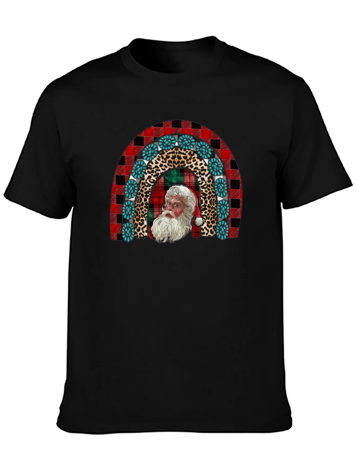 Santa Rainbow Graphic Tee - Holiday Cheer