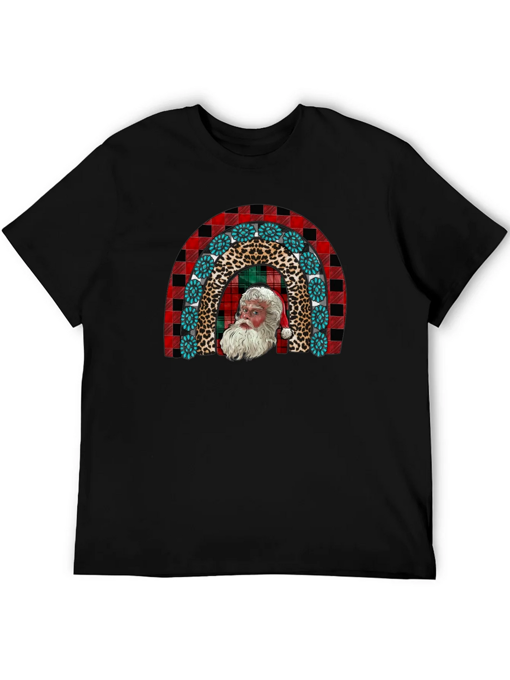 Santa Rainbow Graphic Tee - Holiday Cheer