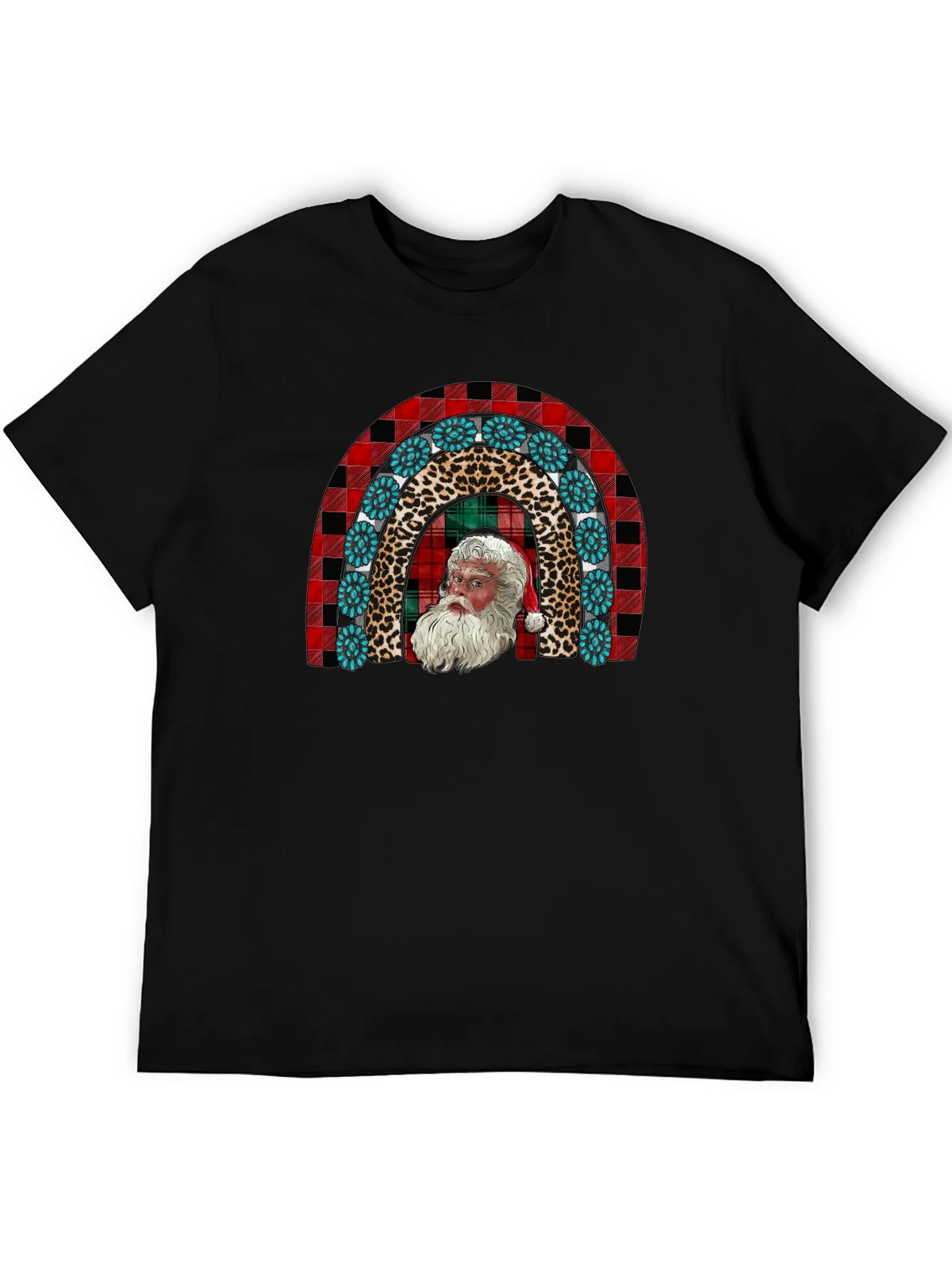 Santa Rainbow Graphic Tee - Holiday Cheer