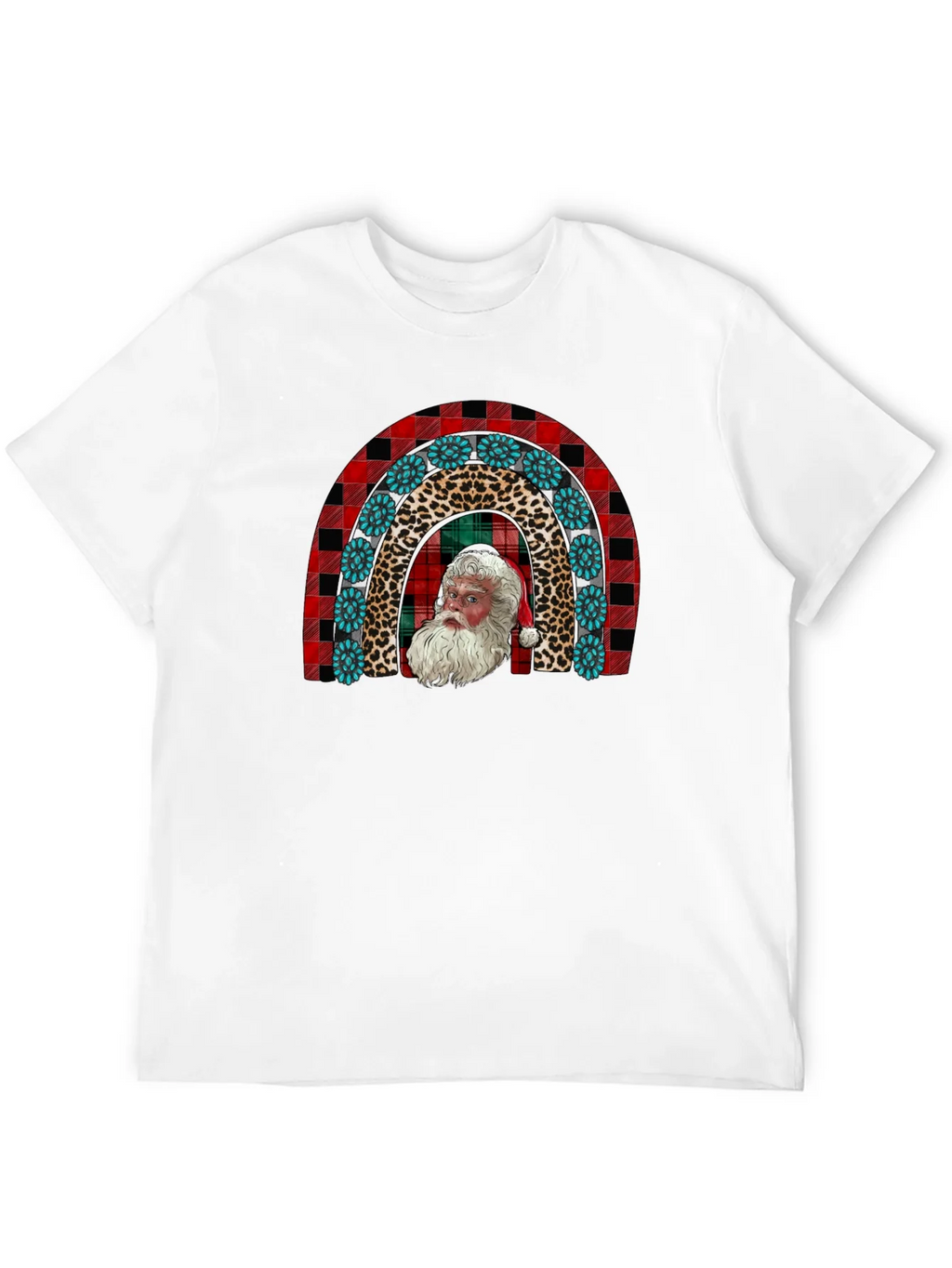 Santa Rainbow Graphic Tee - Holiday Cheer