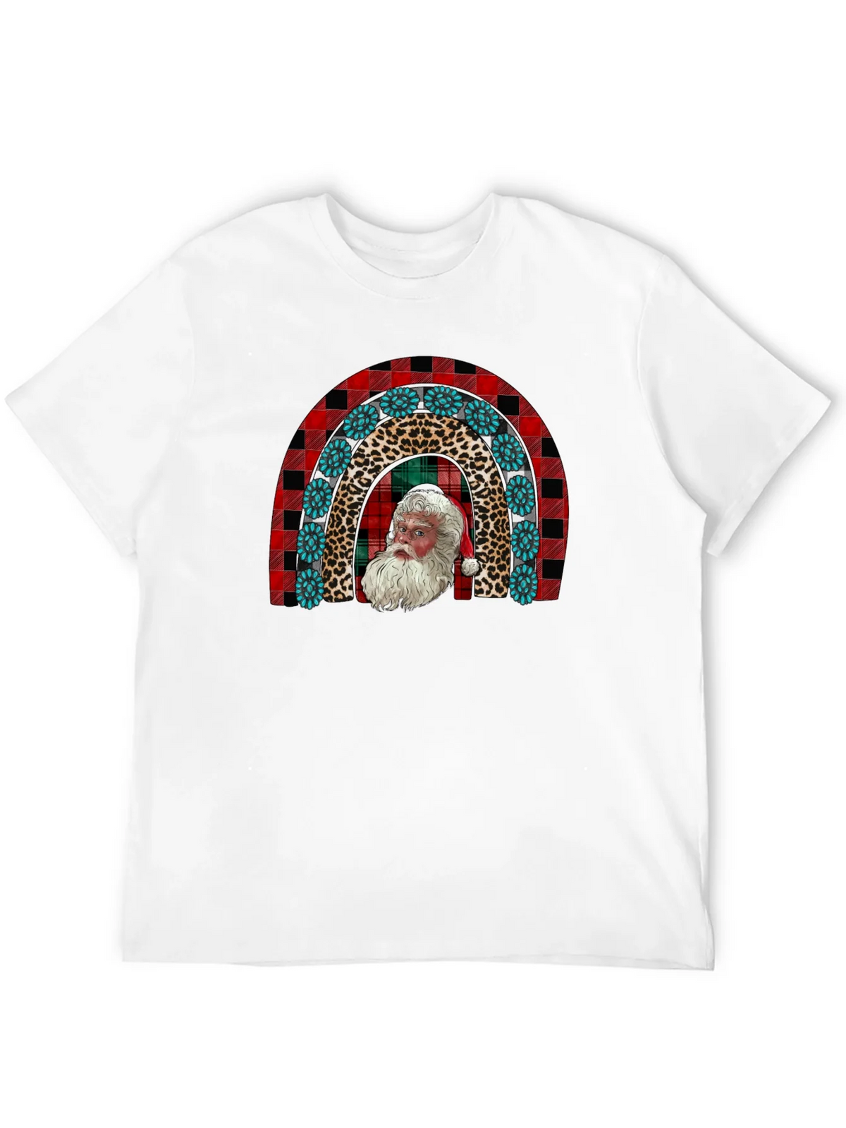 Santa Rainbow Graphic Tee - Holiday Cheer