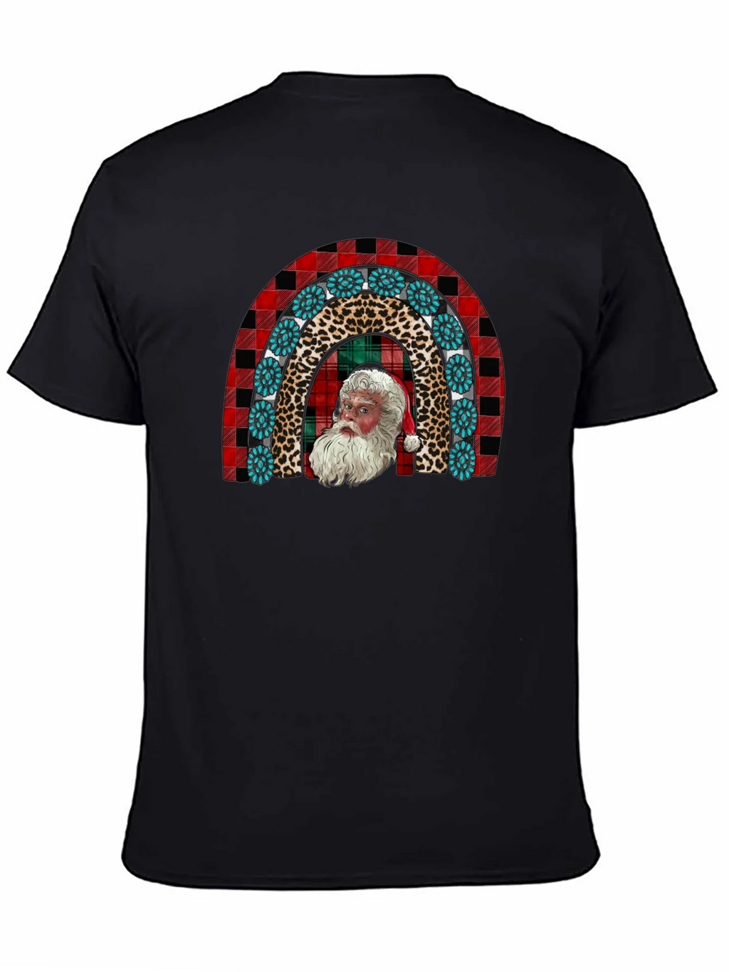 Santa Rainbow Graphic Tee - Holiday Cheer