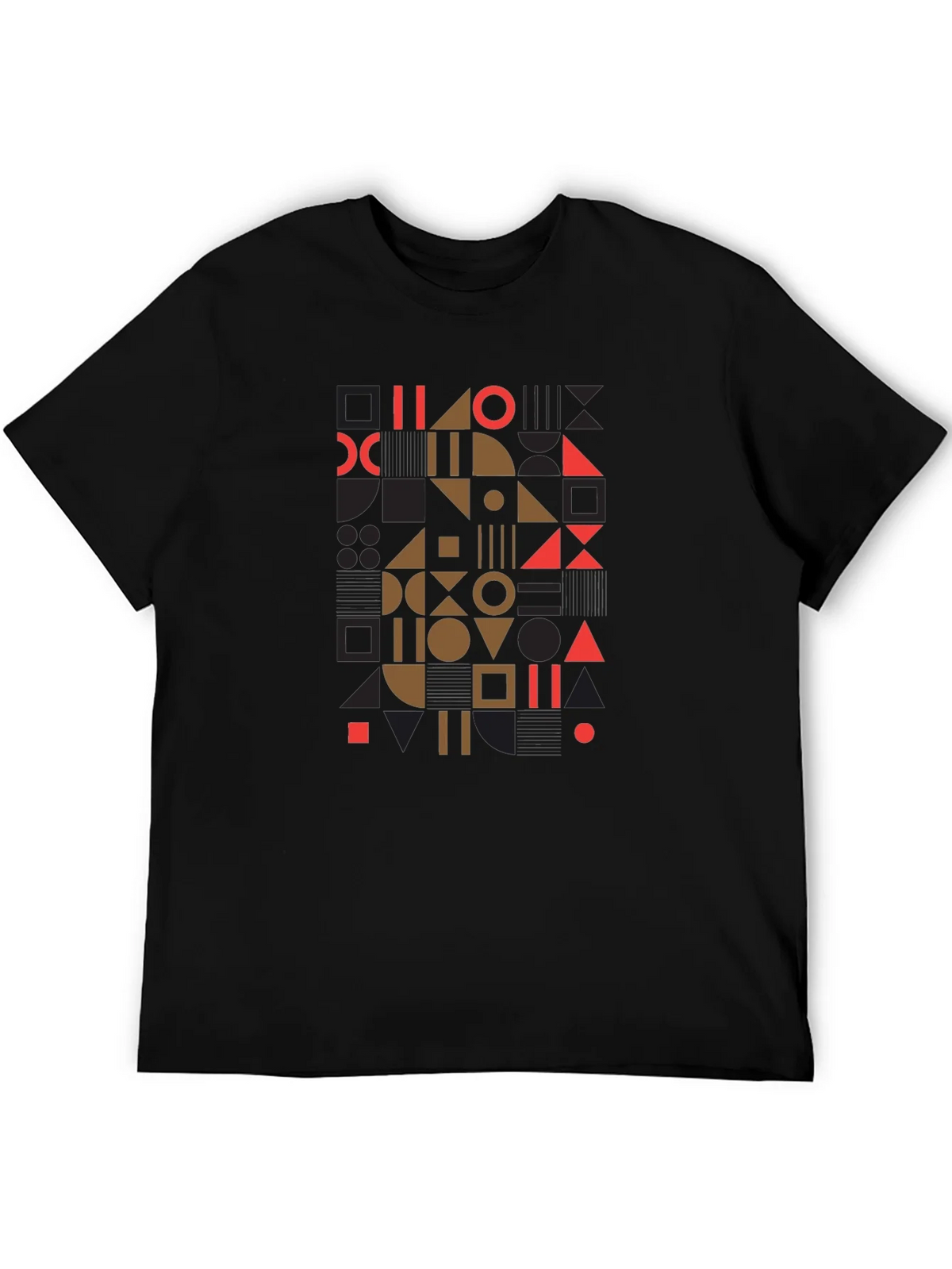 Geometric Pattern Black Tee