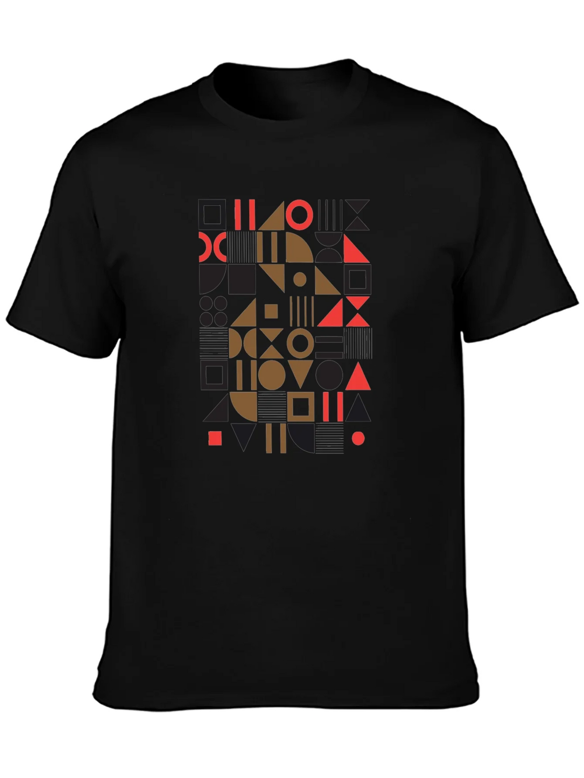 Geometric Pattern Black Tee