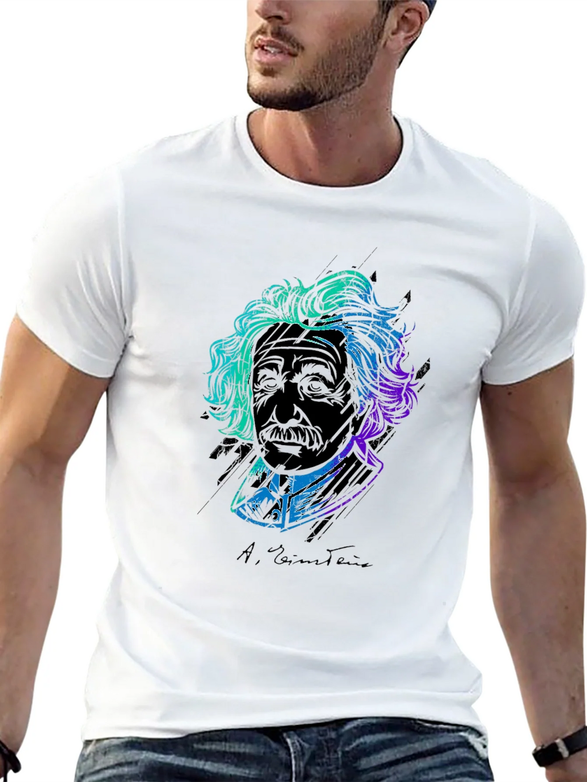 Einstein Graphic Print Tee - Black