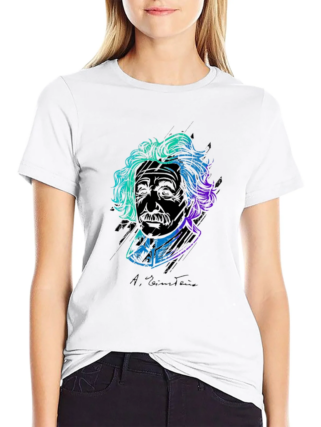 Einstein Graphic Print Tee - Black
