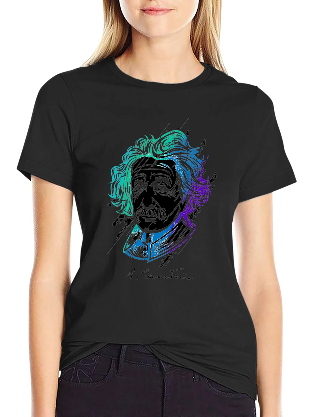 Einstein Graphic Print Tee - Black