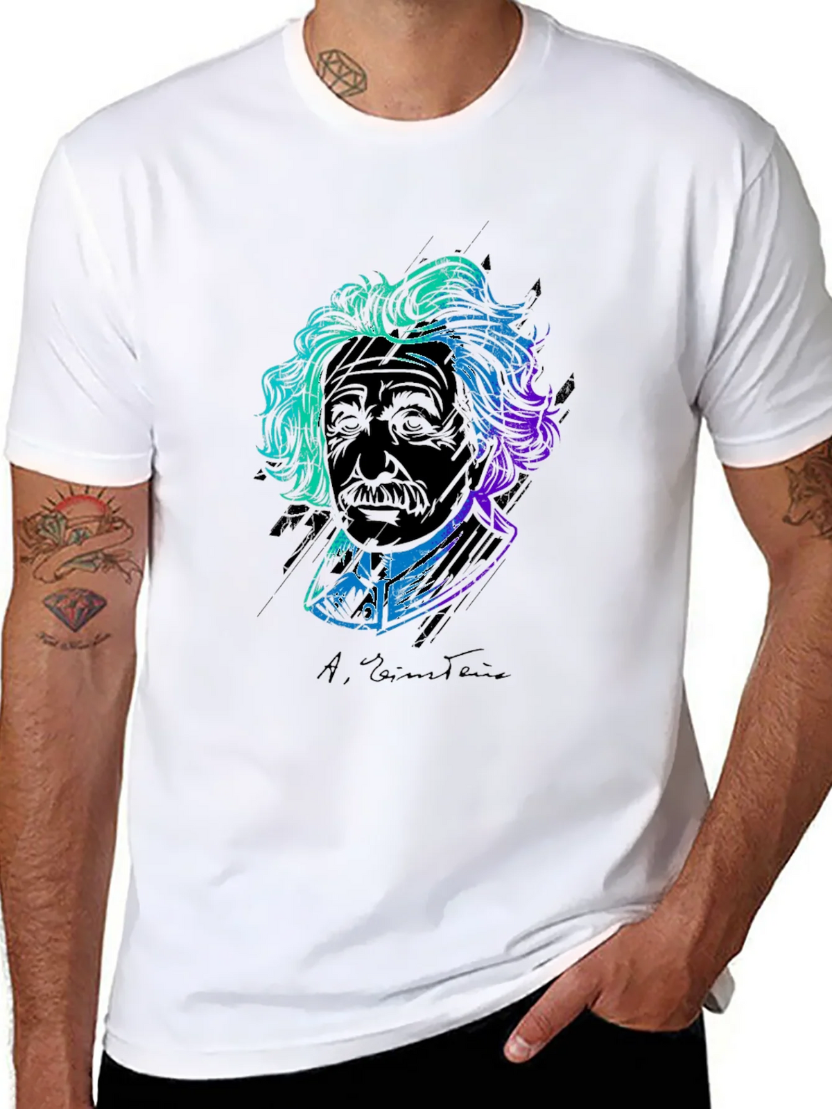 Einstein Graphic Print Tee - Black